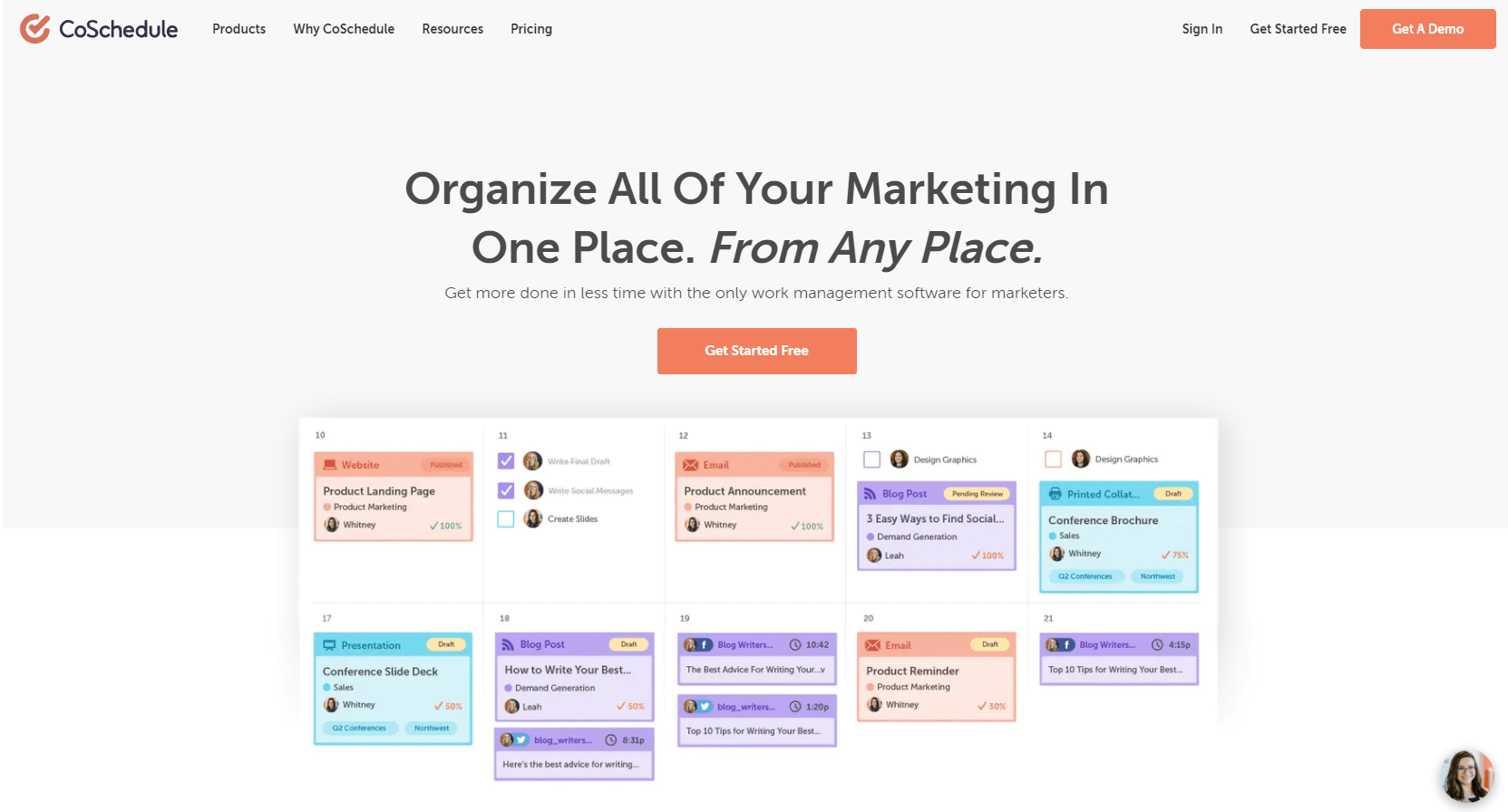 Coschedule Home page