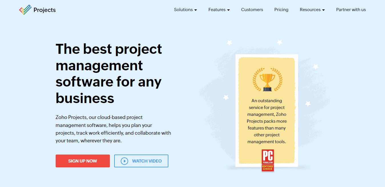 Zoho projects website