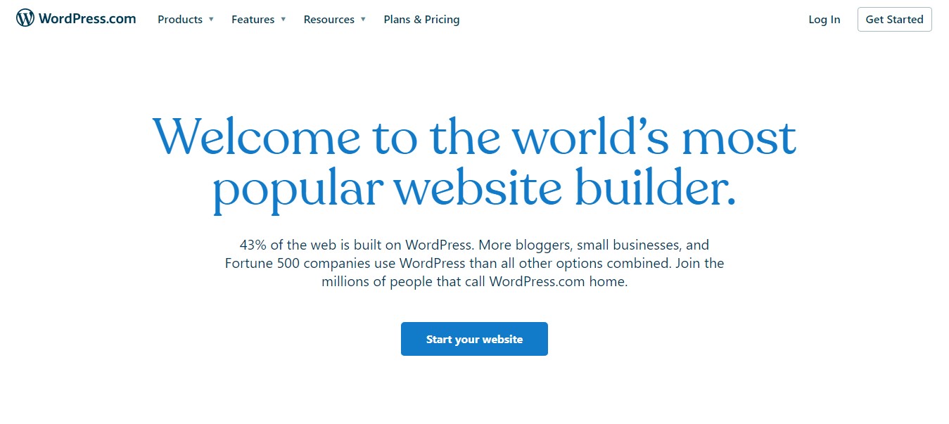 Wordpress.com website light