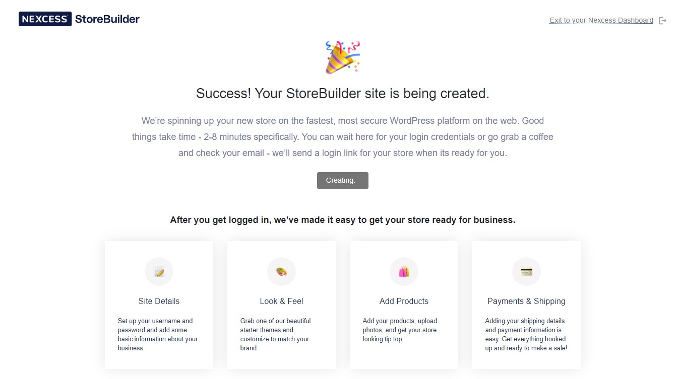 StoreBuilder setup wizard