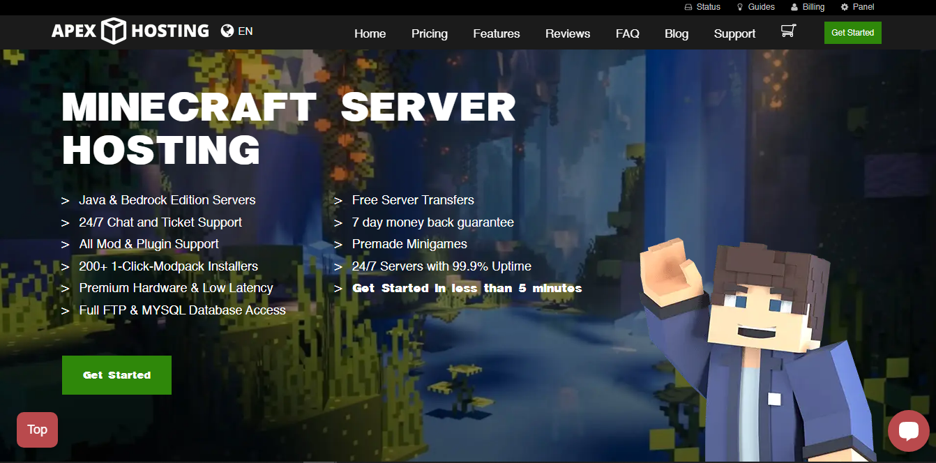Apex minecraft hosting server