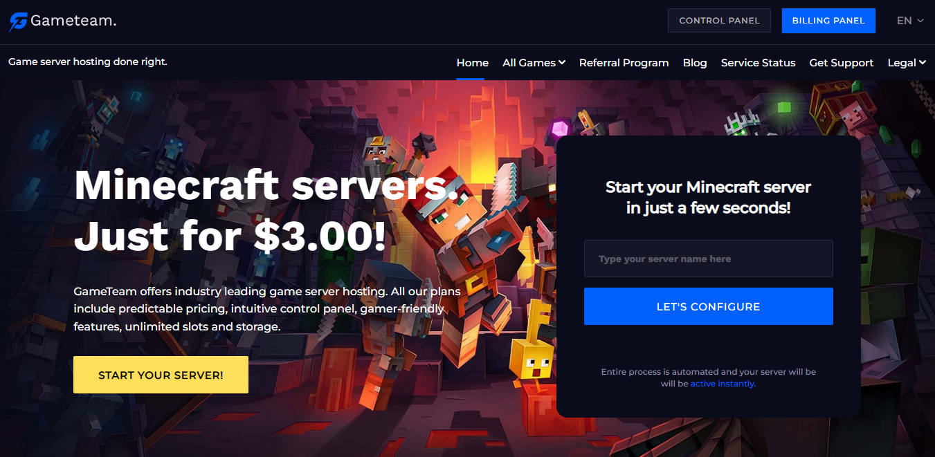 Minecraft Server Hosting, Game Server Host