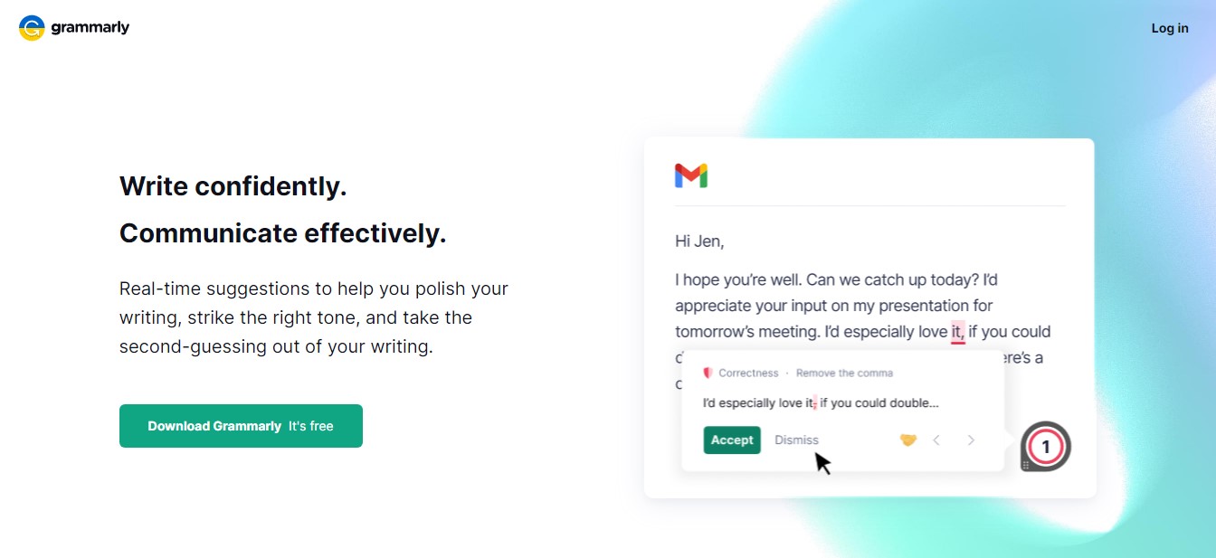Grammarly writing assistant