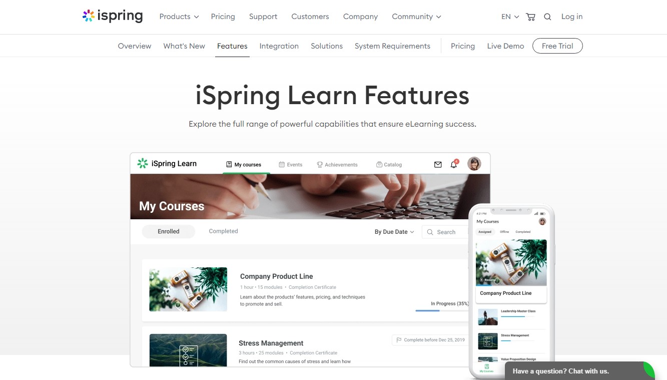 Ispring learn learning management system