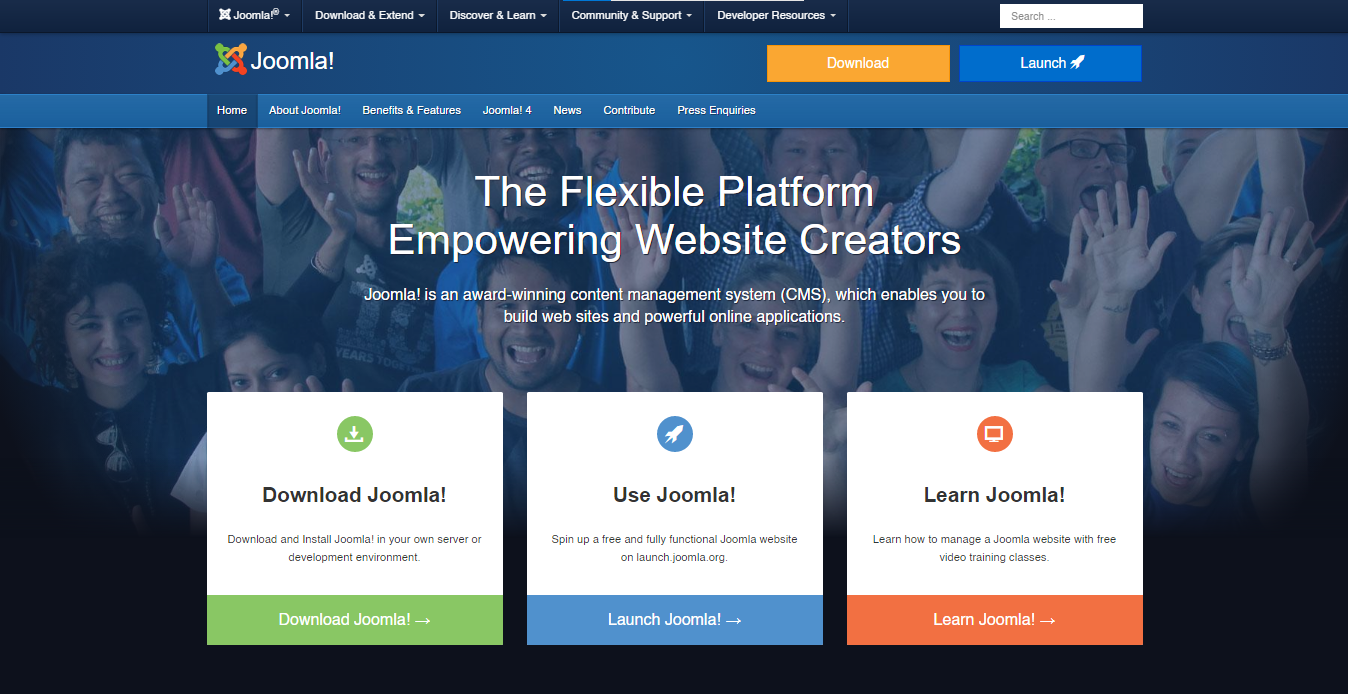 Joomla content management system cms