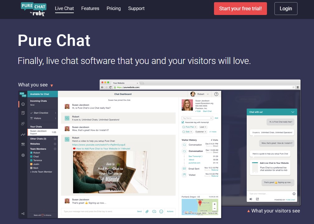 Purechat software by Ruby