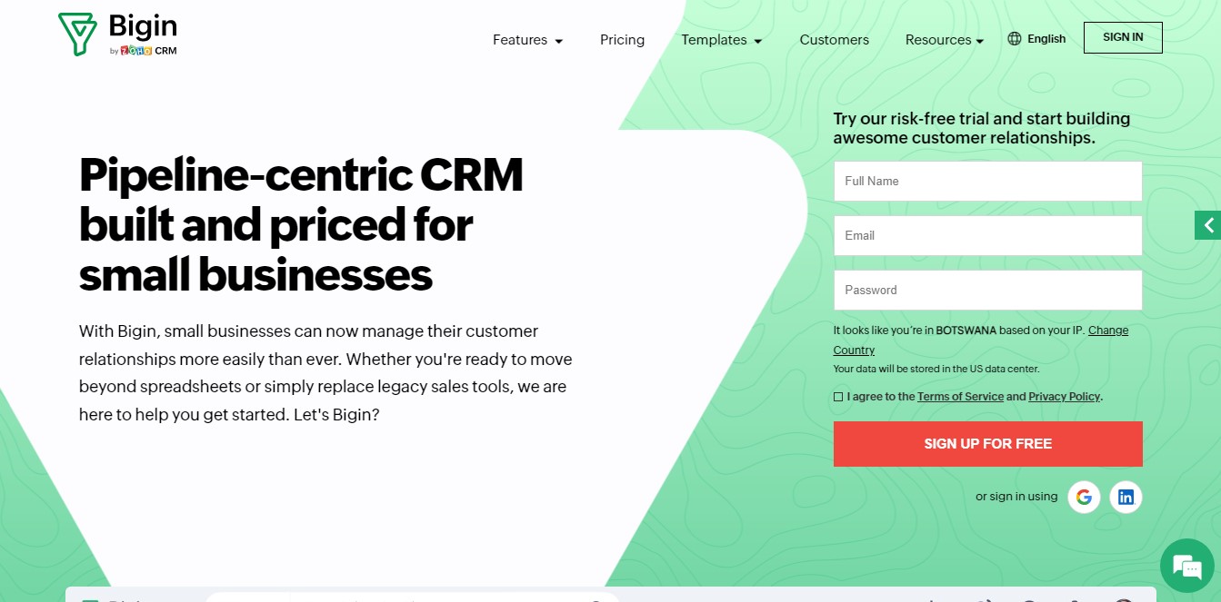 Bigin CRM software by zoho