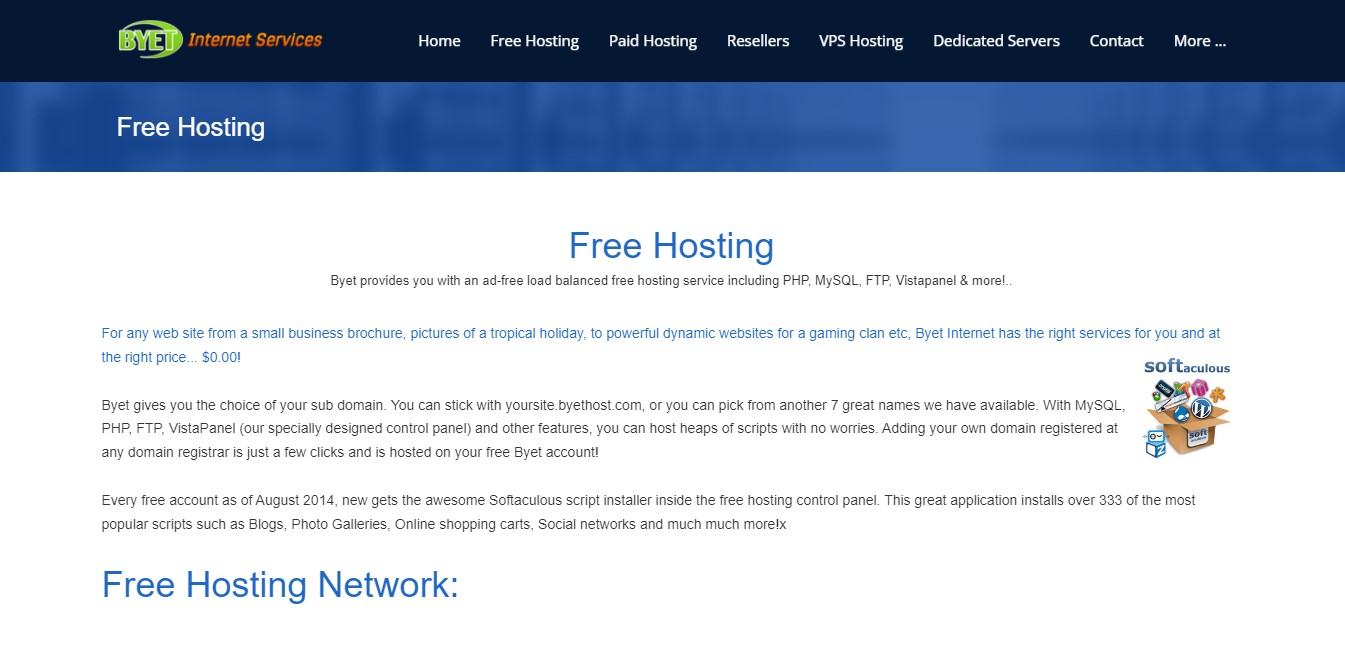 bytehost free web hosting