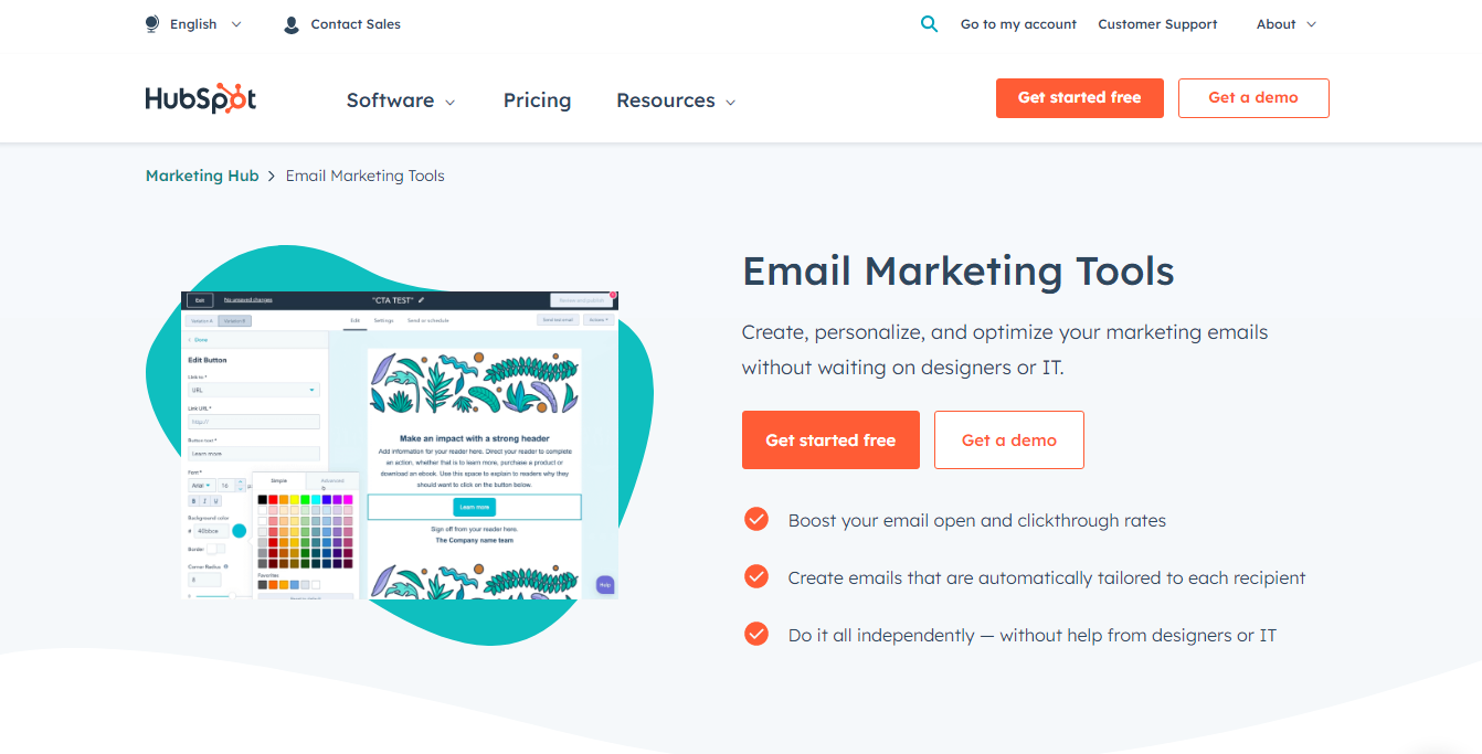Hubspot digital marketing software email marketing tools
