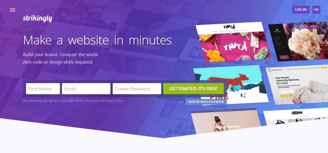 Strikingly free website builder