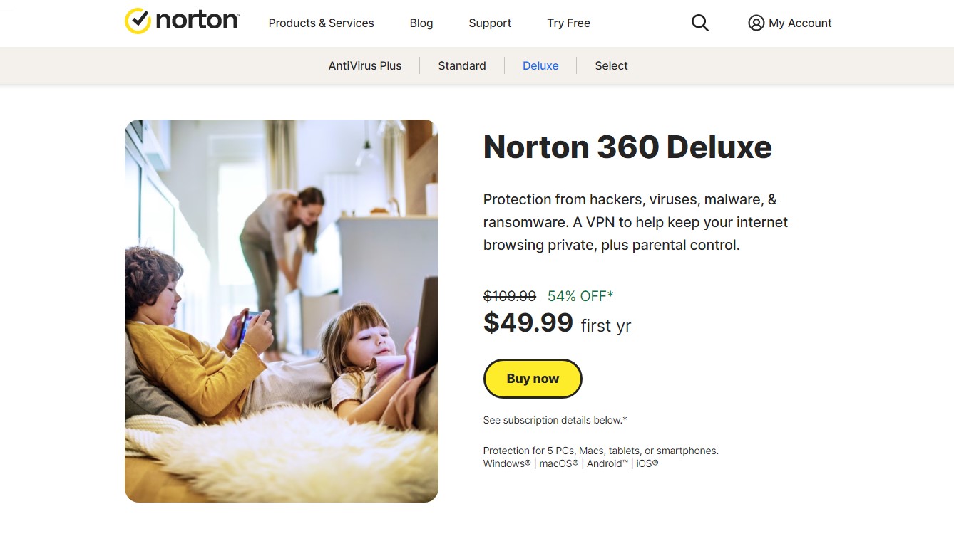 Norton 360 Deluxe top interent security software
