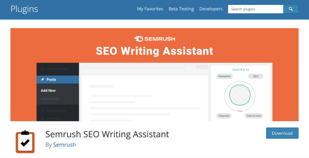 SEMrush Writing Assistant WordPress plugin