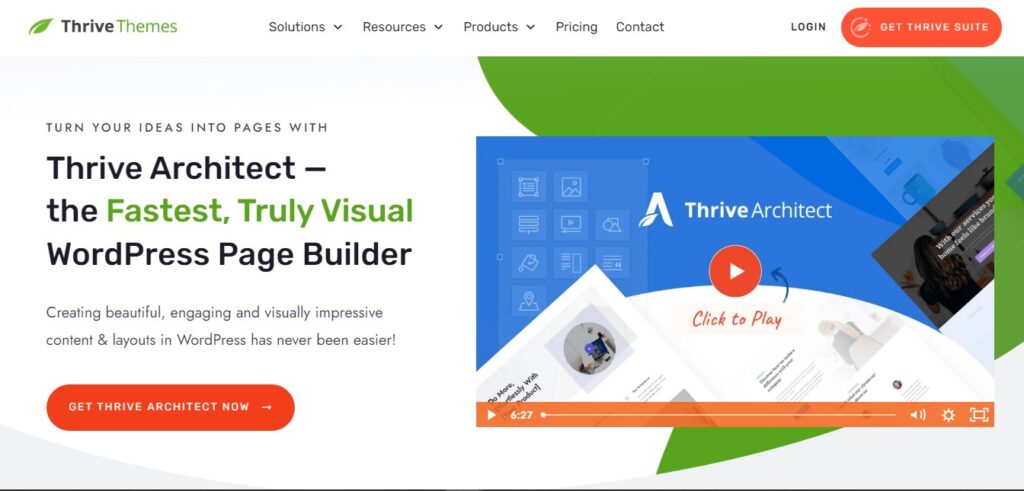 Thrive Architect wordpress page builder plugin