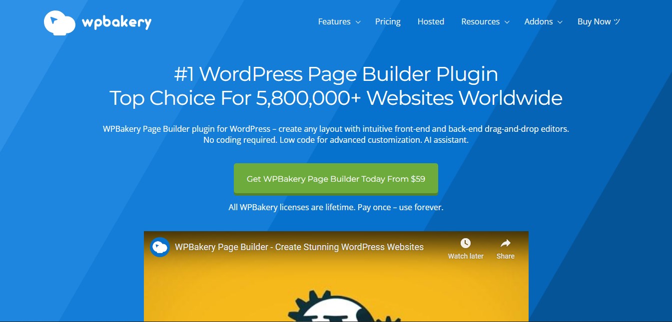 WP Bakery WordPress page builder plugin