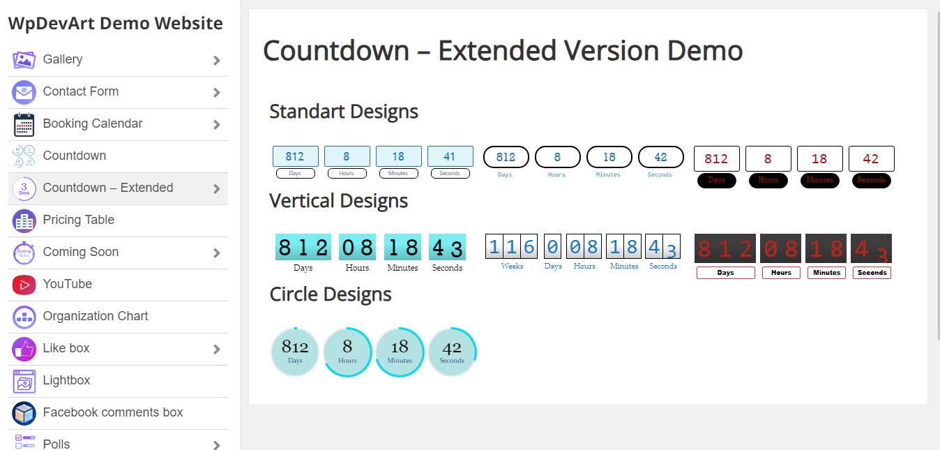 Countdown Timer Widget Countdown website demo