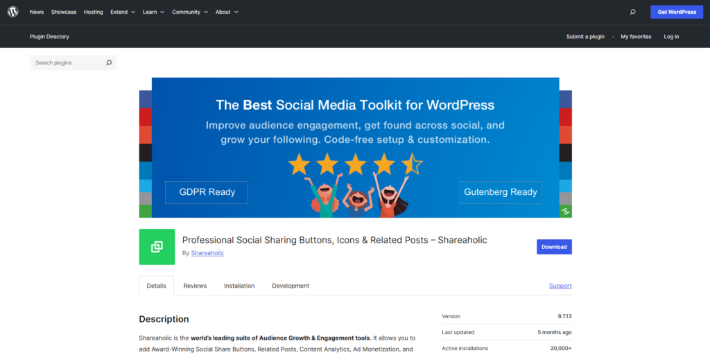 Professional Social Sharing Buttons plugin