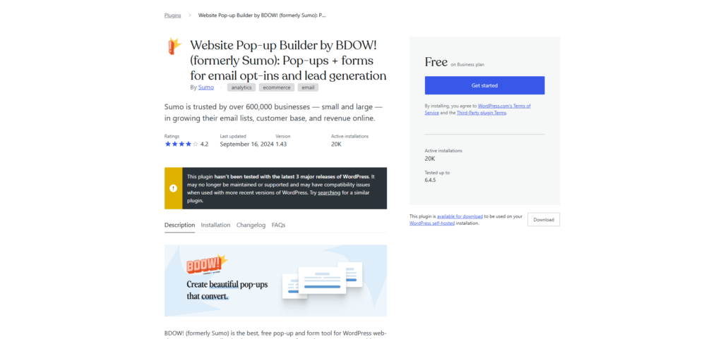 Website Pop-up Builder by BDOW formerly Sumo