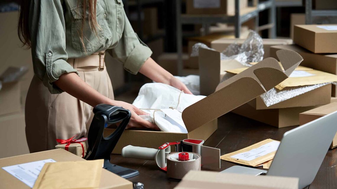 woman packing orders