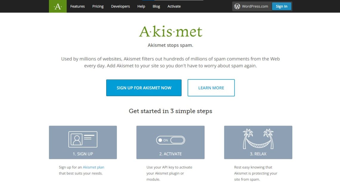 Akismet Anti-Spam website