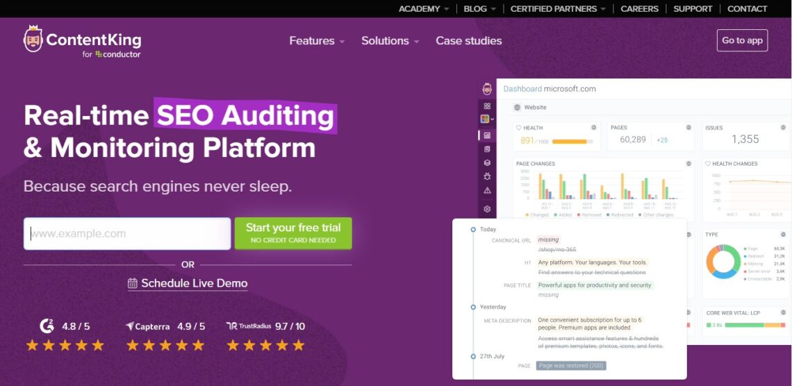 Content king SEO audit and monitoring tool