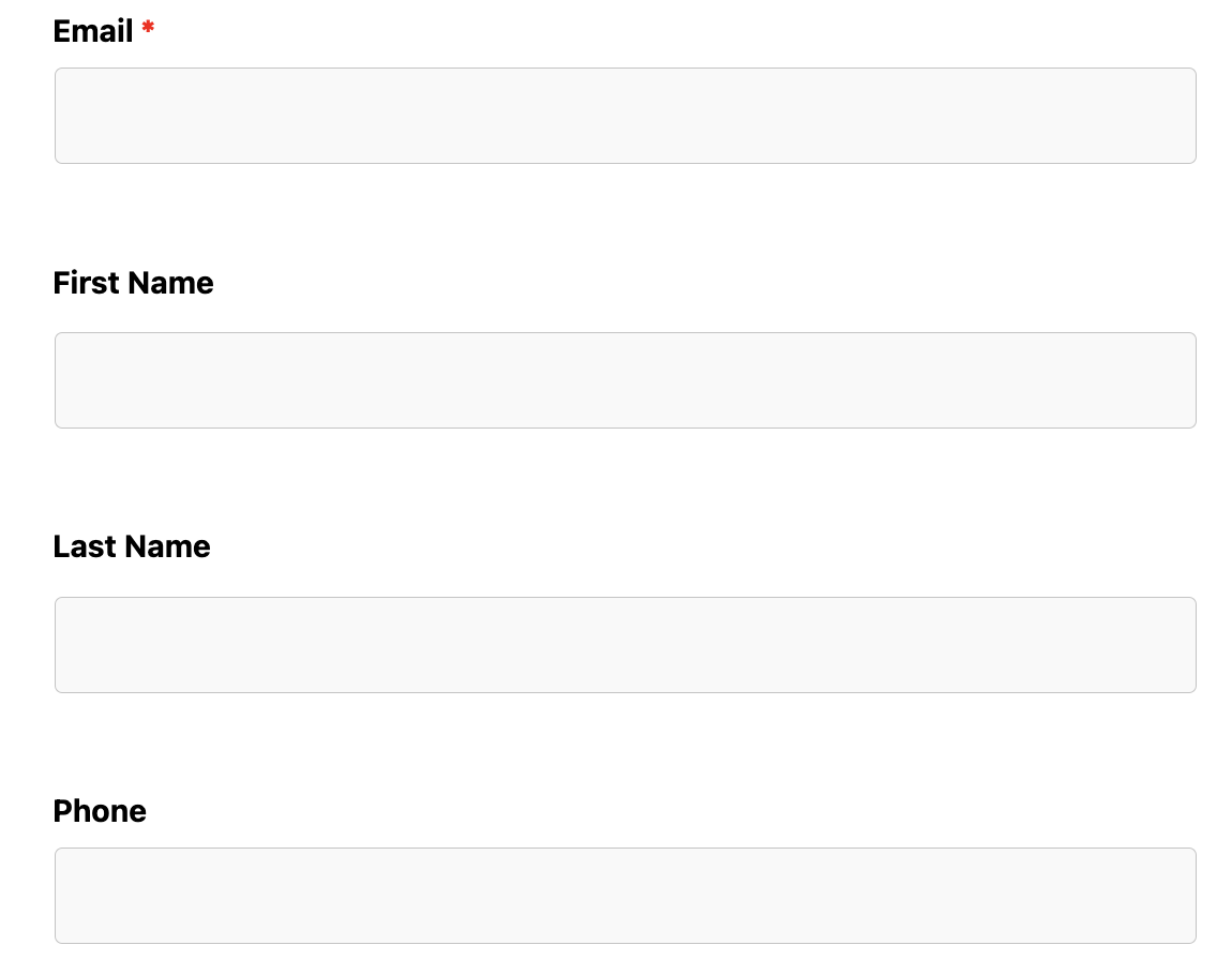 Creating form fields in Ninja forms