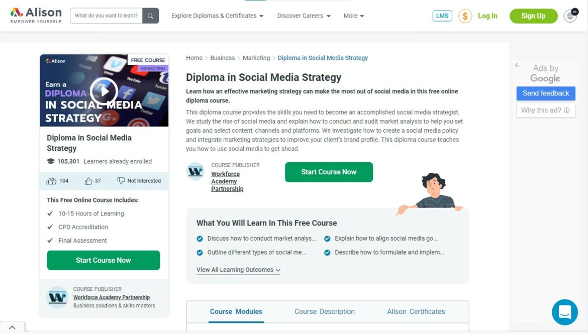 Diploma in Social Media Strategy by Alison Courses