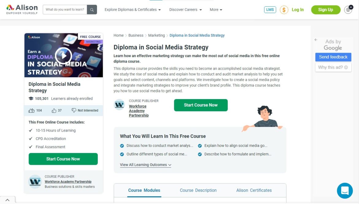 Diploma in Social Media Strategy by Alison Courses