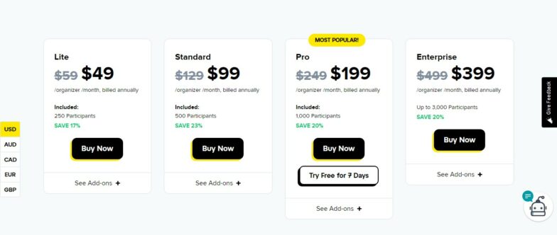 GoToWebinar pricing and plans