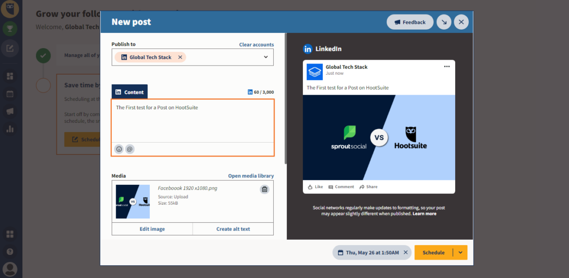 Hootsuite publishing