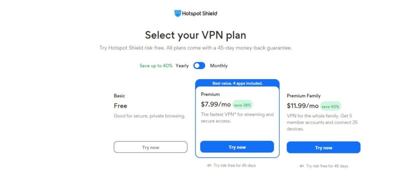 Hotspot shield pricing