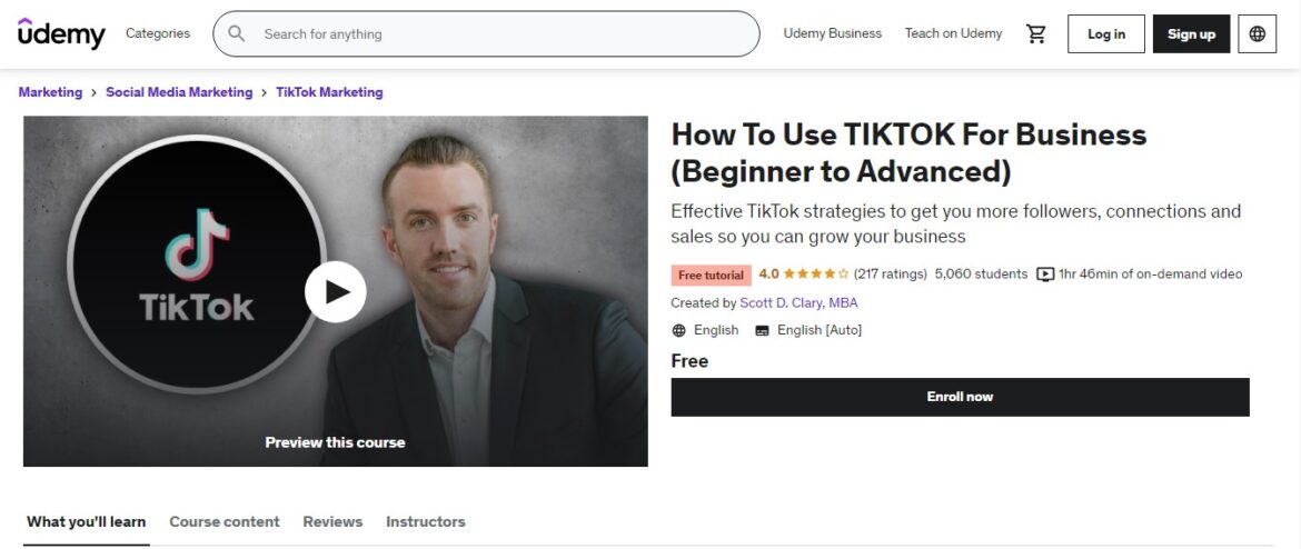 How to Use TikTok for Business on Udemy