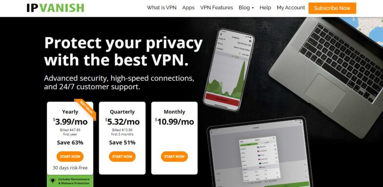 IPVanish home page