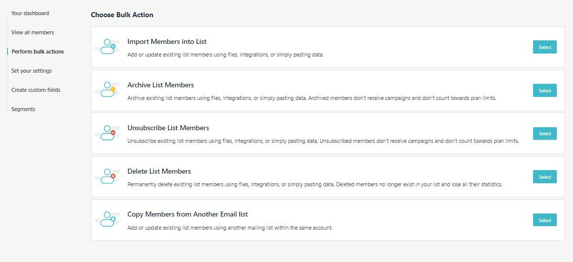 Import mail lists Moosend