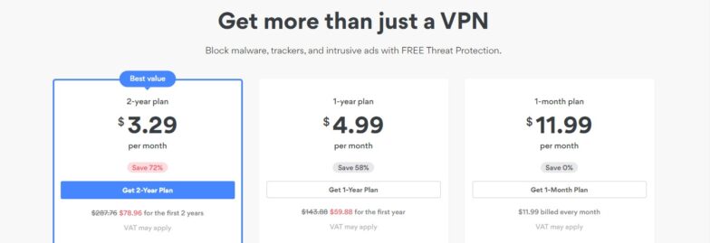 Nord VPN Pricing plans