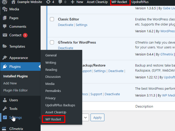 Speed up your site with WP Rocket basic settings