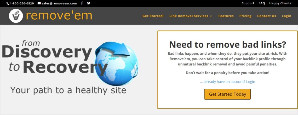 Removeem Backlink removeal tool