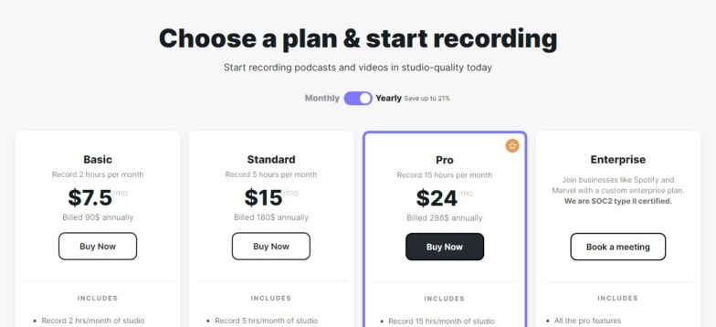 Riverside webinar plans and pricing