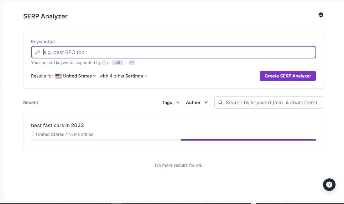 SERP Analyzer Surfer SEO review