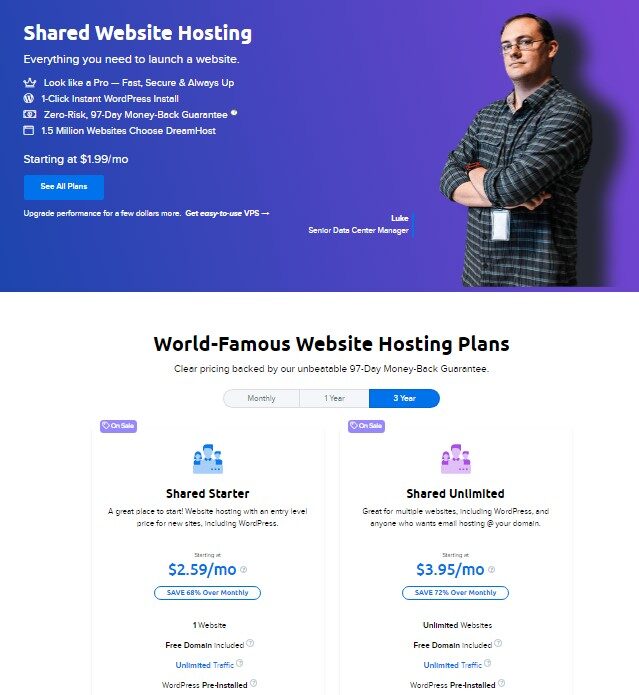 Shared website hosting