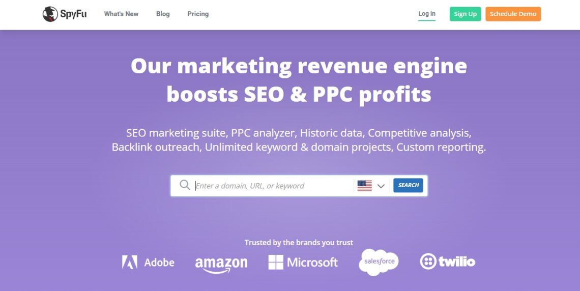 Spyfu SEO and competitor research tool
