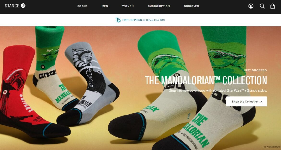 Stance Ecommerce website