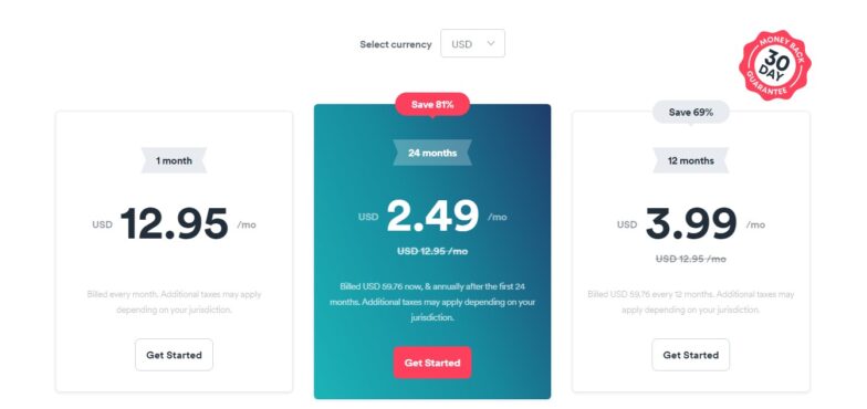 Surfshark VPN pricing