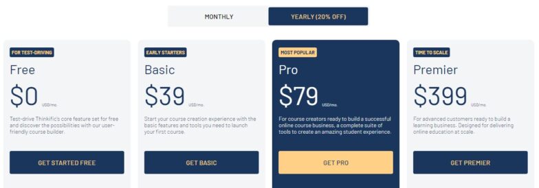 Thinkific_Online course platform_pricing