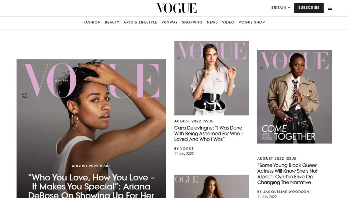 Vogue Homepage