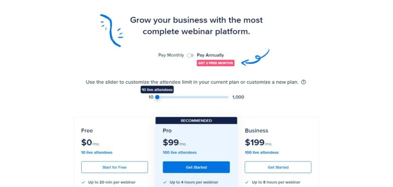 WebinarNinja pricing plans