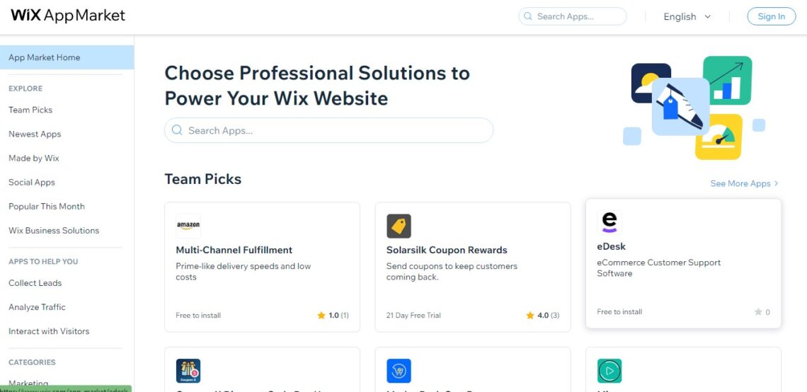 Wix App market