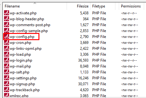 modify wp-config file