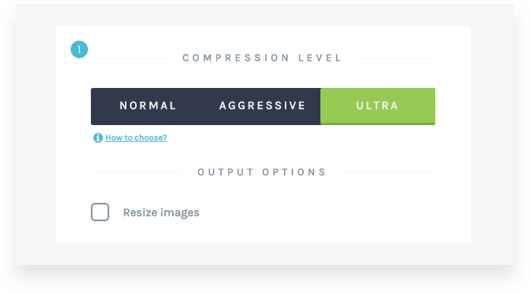 Imagify optimization options Aggressive Norma Ultra